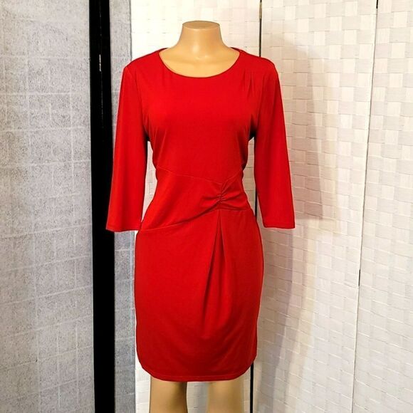 LARK&RO 3/4 OF SLEEVE INVISIBLE BACK ZIPPER CLOSURE WOMEN"S DRESS - Picture 2 of 14